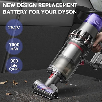 Morpilot 25.2V 7000mAh Upgrade Replacement Battery for V11, Compatible with V11 V15 SV15 SV16 SV22 970425-01 Vacuum Cleaner, Includes 2 Filters(Only Available for Click-in Style)