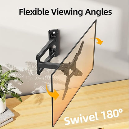 IWORKBOARD 32+ 40 inch Full Motion TV Wall Mount for 13-43" TVs & Monitor, 360° Rotating Small TV Mount Bracket, Articulating Swivel Tilting Extension, Max VESA 200x200mm, Single Studs, 55 lbs
