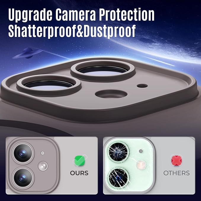 Designed for iPhone 12 Case, Compatible with MagSafe, with Privacy Screen Protectors X2, [Camera Protection] [15FT Military Drop Protection] Shockproof Phone Case, 6.1", Natural Titanium