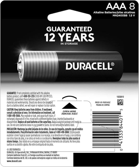 Duracell Coppertop AAA Batteries with Power Boost Ingredients, 8 Count Pack Triple A Battery with Long-Lasting Power, Alkaline AAA Battery for Household and Office Devices (Pack of 3)