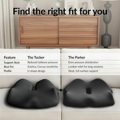 Everlasting Comfort Doctor Recommended Memory Foam Seat Cushion for Office Chairs & Car - Ergonomic Office Desk Accessories - Cushions for Tailbone Pain Relief, Sciatica & Back Support Pillow
