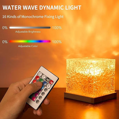 Growalleter Ocean Wave Projection Lamp, 16 Color RGB Mood Light with Remote, 3D Water Ripple Night Light for Kids Room, Meditation, Yoga, Home Decor(2 Pcs)