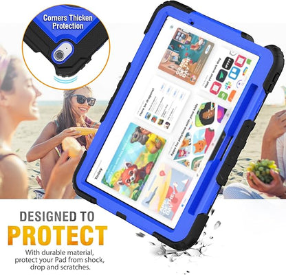 HXCASEAC Case for iPad Air 11 inch (2025 M3 / 2024 M2), Shockproof Design with Pencil Holder/Screen Protector/Rotating Hand Strap, Protective Cover for iPad Air 7th/6th Generation - Blue