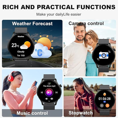 Smart Watch for Men Women Fitness: Make Answer Call Running Digital Mens Watches Waterproof Smartwatch Android Phone iPhone Samsung Compatible Step Pedometer Tracker Heart Rate Sleep SpO2 Monitor