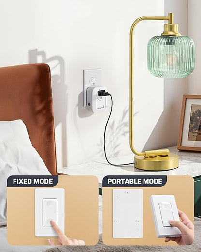 DEWENWILS Remote Control Outlet Wireless Wall Mounted Light Switch, Electrical Plug in On Off Power Switch for Lamps, Fans, Household Appliance, No Wiring, 100 Feet RF Range, Programmable