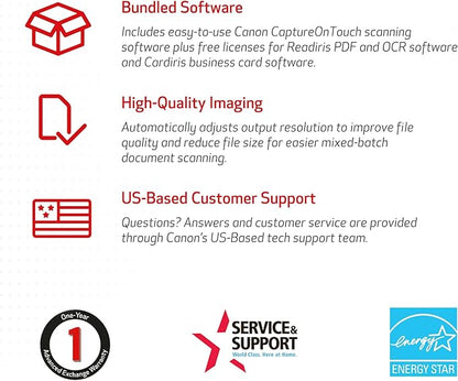 Canon imageFORMULA R40 - Office Document Scanner, Windows and Mac, Duplex Scanning, Easy Setup, Scans a Wide Variety of Documents, Scans to Cloud