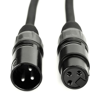 MFL. 10 ft Flexible DMX Cable 3 Pin Signal XLR Male to Female Cable Wire for Stage Lighting DJ Lights, 110 Ohms Impedance, Black, 4 Pack