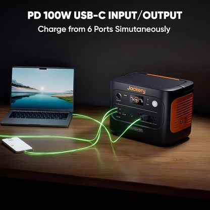 Jackery Explorer 1000 v2 Portable Power Station,1070Wh LiFePO4 Battery,1500W AC/100W USB-C Output, 1 Hr Fast Charge, Solar Generator for Camping,Emergency, RV, Off-Grid Living(AC Cable Included)