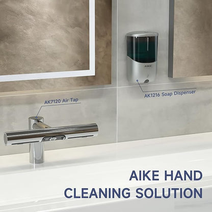 AIKE Liquid Automatic Wall Mount Soap Dispenser,Battery Operated Model AK1216,Silver