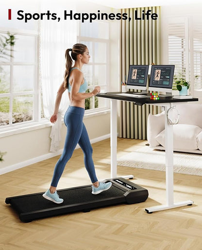 SANODESK Electric Standing Desk 48 x 30 Inches Whole-Piece Desktop Height Adjustable Stand Up Desk w/6-Button Controller Ergonomic Computer Desk for Home Office, White Frame + Black Tabletop