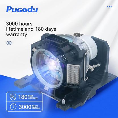 Pugody Quality DT00891 Replacement Projector Lamp Bulb for Hitachi CP-A100 ED-A100 ED-A110 CP-A101 CP-A100 CP-A100J CP-A101 ED-A100 ED-A100J ED-A110 ED-A110J HCP-A7 HCP-A8 ED-A6/A7 with Housing
