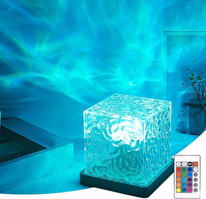 citosisk Aurora Borealis Night Light Projector, Aurora Dreamscape Projector, Magical Northern Lights for Your Room, 3/16 Colors Ambient Dynamic Wave Cube Lamp with Remote (16 Colors Plug-in, Wood)