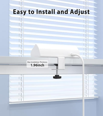 45W Fast Charging Station,Desk Clamp Power Strip,4 PD USB-C Ports,5 AC Outlets,Surge Protector Power Strip, 14AWG Heavy Duty Cord, Fits 1.9" Tabletop Edge (White, 15 FT Cable)