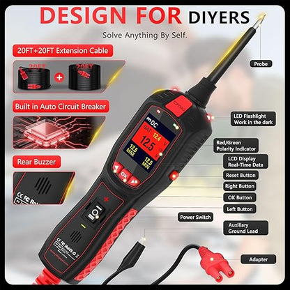 Electrical Tester for 6V-30V Cars, Short Circuit Breaker Finder Tool, Automotive Circuit Tester, Voltage Tester, P150