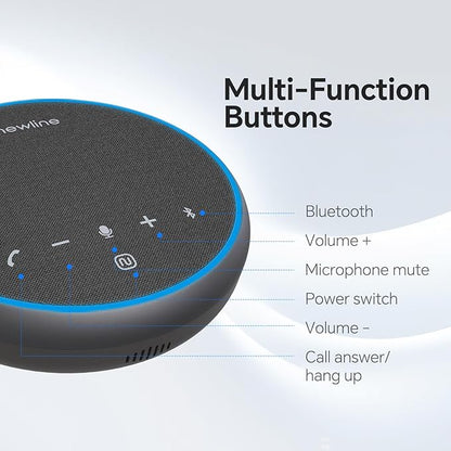N newline Conference Speaker and Microphone, 2 Mics 360° Voice Pickup, AI Noise Reduction & Clear Calls, USB & Bluetooth Speakerphone, Up to 12H Call Time, for Small-to-Mid Meetings & Home Office