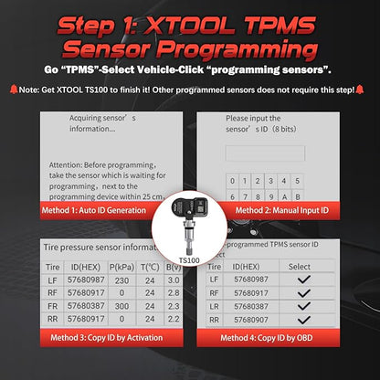 XTOOL TP150 TPMS Programming Tool, 2026 TPMS Relearn Tool, Activate/Relearn All Known TPMS Sensors, Program XTOOL TS100 Sensors (315/ 433MHz), TPMS Reset/Diagnosis