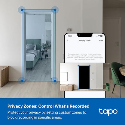 Tapo 3K 5MP Indoor Security Camera for Baby Monitor, Pet Camera w/Smart Motion Tracking, 360° Pan/Tilt, IR Night Vision for Home Security, Works w/Alexa & Google, RoomCam 3K 360°