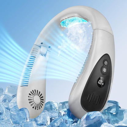 GAITIR Neck Air Conditioner, Portable Neck Fan with Cooling Plate 360°Cooling Airflow, 5000mah Rechargeable USB Fan Hands Free Bladeless Wearable Foldable Mini Fan for Men Women Home Office Outdoor