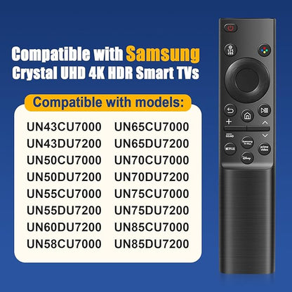 for Samsung Remote Control Replacement BN59-01388A Also for Samsung Crystal UHD CU7000/DU7200 Series, Compatible with Samsung Smart TV Remotes BN59-01457A/BN59-01388H