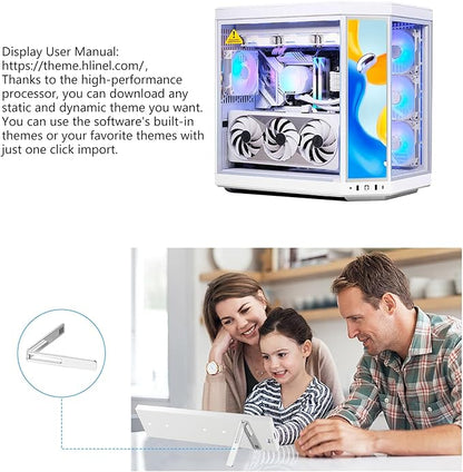 9.16" Computer Temp Monitor, FHD 1920x462 PC Sensor Panel One-Cable Connection(No HDMI Needed), Stretched Bar LCD Dynamic Theme Supported, IPS Mini Secondary Screen for CPU RAM HDD Data Aida64 (White)