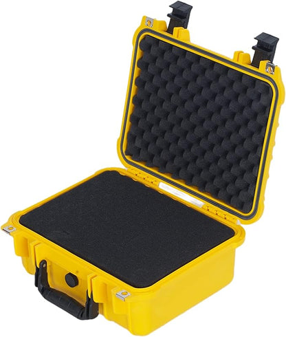 MEIJIA Portable All Weather Waterproof Protective Case,Hard Case,Camera Case With Customized Fit Foam,Fit Use of Drones,Camera,Equipments,Pistols,13.35 x11.63x5.98inches (Yellow)