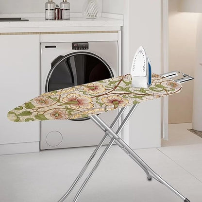 ZCFYGDX William Morris Art Ironing Board Covers,Stain Resistant & Anti-Scorch Elastic Edges Nylon Buckle Straps Hook & Loop Fastener Strap,Easy Install of Protective Decorative Cover 15x54 Inch