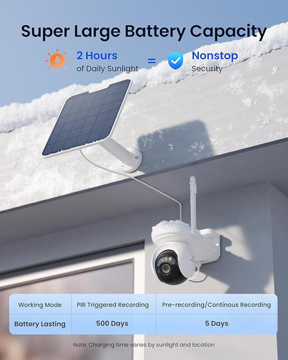 REOLINK Altas PT Ultra - 4K Solar Security Cameras Wireless Outdoor, 500 Days Battery Life, ColorX Night Vision, 360° Pan Tilt Auto Tracking, Dual-Band Wi-Fi 6 Cameras for Home Security