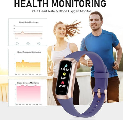 Fitness Tracker with 24/7 Heart Rate Blood Oxygen Sleep Monitor, 1.1" AMOLED Touch Screen Activity Tracker Smart Watches, IP68 Waterproof Step Counter Pedometer for Women Men
