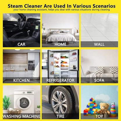 2026 New 3 Level Adjustable Pressurized Handheld Steam Cleaner for Home, 10s Heat-Up Handheld Steamer for Cleaning, 1.6 Qt Tank Portable Steam Cleaner Handheld for Car,Grout,Tile,Couch,Floor