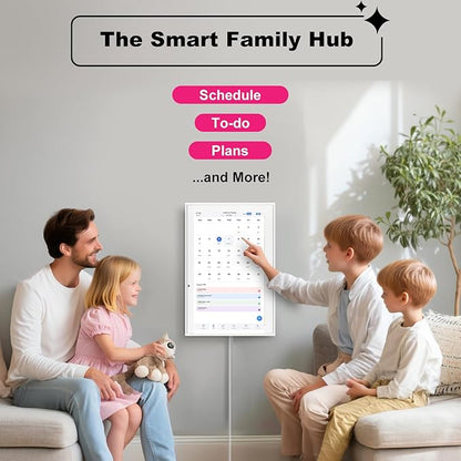Digital Calendar, 10.1 Inch Wall Planner Electronic Calendar&Chore Chart,1080P Full HD Interactive Touchscreen Smart Touchscreen Interactive Display for Family Schedules – Wall Mount Included, Great for Organizing Your 2026 White