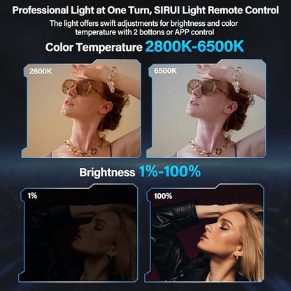 SIRUI Super Bulbs C150X 150W LED Video Light, COB Portable Photography Camera Light Bi-Color 2800K-6500K with Reflector Bluetooth App Brightness Control Continuous Output Lighting (C150X-COMBO-AM)