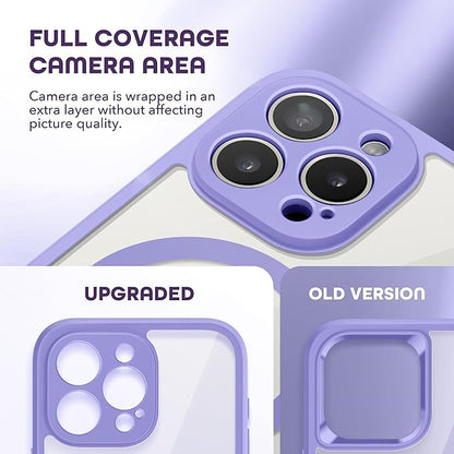 Magnetic for iPhone 15 Pro Max Case, Compatible with MagSafe, Built-in Privacy Screen Protector and Camera Protection, Anti Spy Full Body Dustproof Shockproof Hard Phone Case 6.7",Light Purple