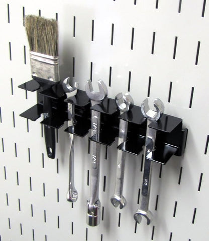 Wall Control ASM-SL-008 B Pegboard Slotted Tool Holder Bracket Slotted Metal Accessory for Wall Control Pegboard Only, Black