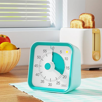 InfPokid Visual Timer for Kids with Pause Function, 60 Minute Countdown Timer for Kids Desk Study, Teaching, Kitchen Cooking, Office Meetings, Time Management for ADHD (Green)