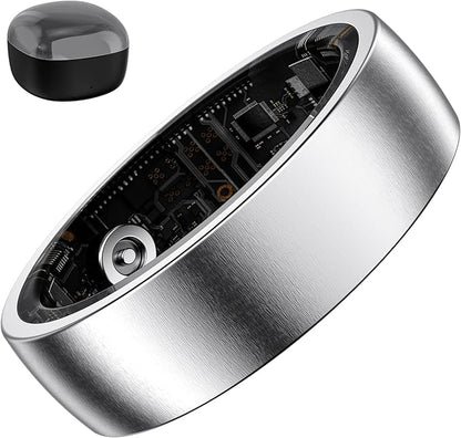 S SECRETTOP Smart Ring Health Tracker for Women, Fitness Ring Sleep Tracker, Fast Charging for Long-Lasting Use, Pedometer Exercise, Monitor Sleep, SpO2f (Silver 12)