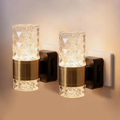 HSPRODGD Night Lights Plug into Wall, 2 Pack 3000K Dimmable LED Night Light with Auto Light Sensor, Night Light Plug in with Adjustable Brightness, for Bathroom Bedroom Kitchen Hallway Decor