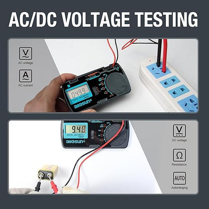 ALLOSUN Digital Multimeter/DMM/Multi Tester Amp/Ohm/Volt Meter/Diode and Continuity Test Pocket Size (EM3081)