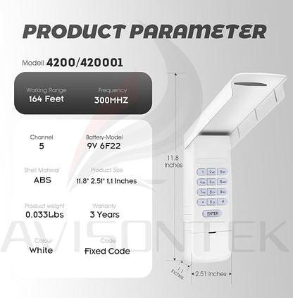 1 for Multi-Code 4200 Linear MultiCode 420001 Wireless Gate Opener Keypad【3-Year-Warranty】