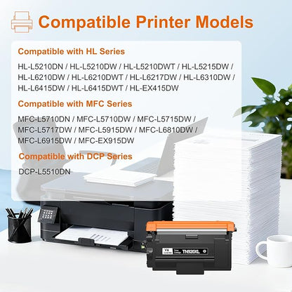 VLOVEINK TN920XL TN920 Toner Cartridge Compatible for Brother TN920XL TN920 TN920UXXL TN920XXL Work with Brother HL-L6210DW MFC-L5915DW HL-L6210DWT HL-L5210DWT MFC-L5710DW Printer (2 Pack, with Chip)
