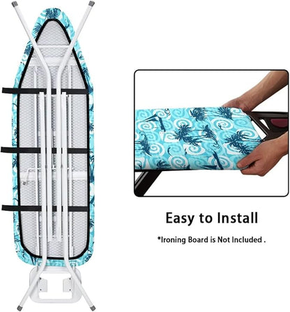 ZCFYGDX 15" x 48" Ironing Board Cover Scorch Resistant,Wear & Soil Resistant Covers, Easy Installation Elastic Edges 3 Fasteners,Lightweight & Breathable Coconut Tree Sailboat Print Size-M