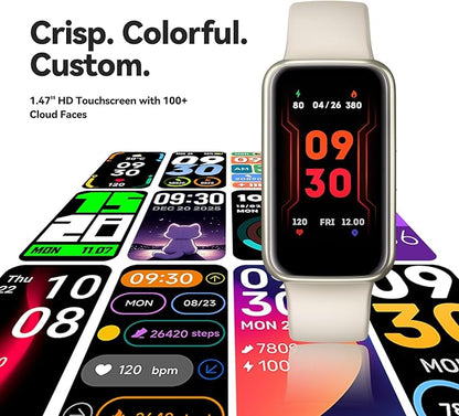 Enfit Fitness Trackers,Smart Watch with 1.47" Color Screen,100+Sport Modes Fitness Watch with Heart Rate Sleep Monitor,Pedometer Step Counter Watch,3TAM Waterproof Activity Trackers for Women Men, BGE