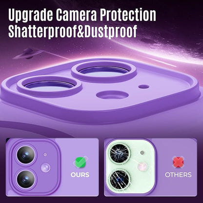 Designed for iPhone 12 Case, Compatible with MagSafe, with Privacy Screen Protectors X2, [Camera Protection] [15FT Military Drop Protection] Shockproof Phone Case, 6.1", Light Purple