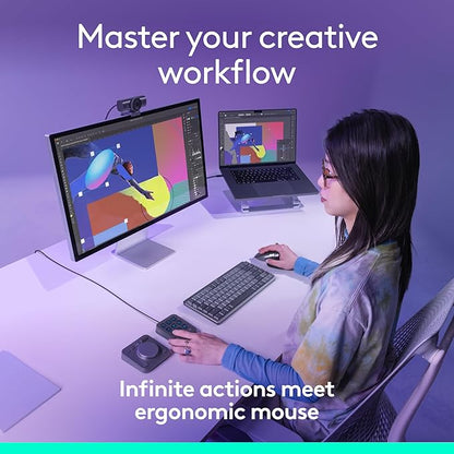 Logitech MX Master 3S Wireless Mouse Standard Edition with Logi Bolt USB Receiver + MX Creative Console: Mouse, Programmable Keys and Dial for Graphic Design, Video Editing, Adobe and More - Graphite