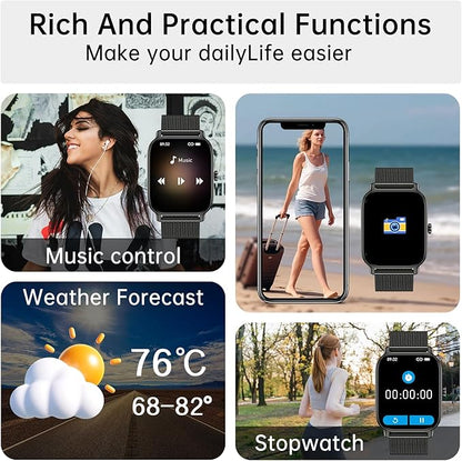 Smart Watch for Men Women Fitness: Waterproof Make Answer Call Running Smartwatch for Android Phone iPhone Samsung Compatible Digital Mens Watches SpO2 Sleep Heart Rate Monitor Step Pedometer Tracker