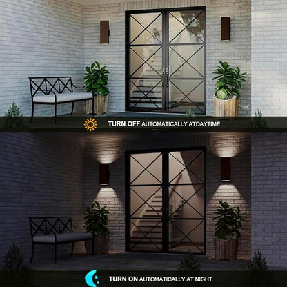 rosykite Outdoor Wall Lights with Dusk to Dawn Photocell Sensor, Exterior Light Fixture Wall Mount with A19 LED Bulbs, Up Down Outdoor Sconce Lights for House Porch Front Door 13" Height