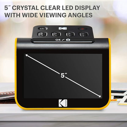 KODAK Slide N SCAN Film & Slide Scanner Digitizer with 5” LCD Screen, Quickly Convert Negatives & Slides to Digital 22MP JPEG Photos, Compatible with 135, 126 and 110 Film & Slides