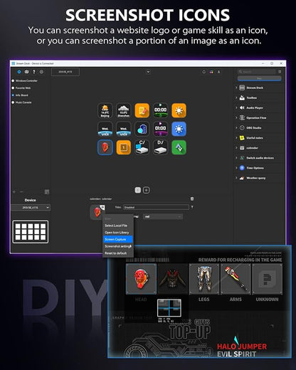 GuileKeys Stream Controller, Stream Deck with 15 Macro Keys Customizable, Gaming Macro Keypad with Trigger Actions in OBS/Twitch/YouTube/Streamlabs/Discord/Zoom, Compatible with Mac/PC, Foldable Stand