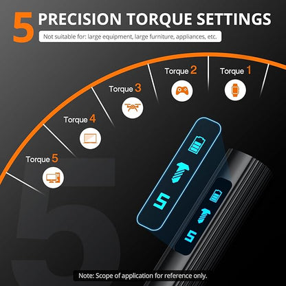 JOREST 155 in 1 Mini Electric Screwdriver Cordless, Precision Power Screwdriver Set, 5 Torque Levels (Max 0.75N.m), Gifts for Men, Magnetic Repair Tool Kit for iPhone, PC, Laptop, PS4 PS5, Xbox, Watch