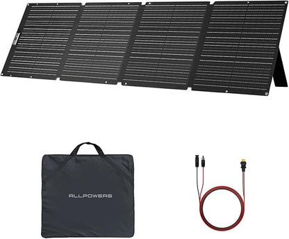 ALLPOWERS SOLAX SE200 200W Portable Folding Solar Panel,High-Efficiency 23%-25% Monocrystalline Solar Charger for Solar Generator,Camping&RV,41.6V Voltage,IP68 Waterproof