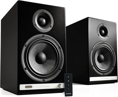 Audioengine HD6 Premium Powered Bookshelf Speakers | 150W Audiophile-Grade Bluetooth 5.0 Speakers with aptX HD | 24-Bit DAC | Real Wood Veneer